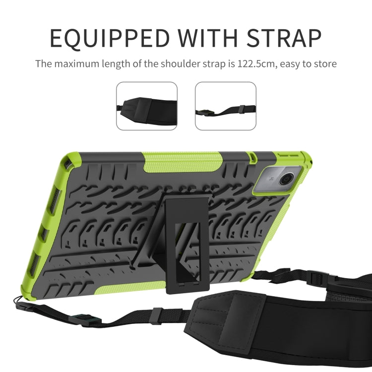 For Lenovo Tab M11/ Xiaoxin Pad 11 2024 Tire Texture TPU Hybrid PC Tablet Case with Holder(Purple) - Lenovo by PMC Jewellery | Online Shopping South Africa | PMC Jewellery | Buy Now Pay Later Mobicred