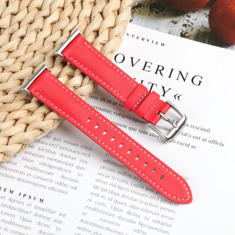 For Honor Band 9 Genuine Leather Watch Band(Red) - Watch Bands by PMC TechLife | Online Shopping South Africa | PMC TechLife