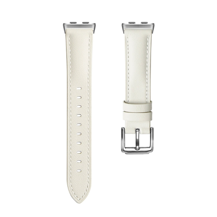 For Honor Band 9 Genuine Leather Watch Band(Creamy White) - Watch Bands by PMC TechLife | Online Shopping South Africa | PMC TechLife