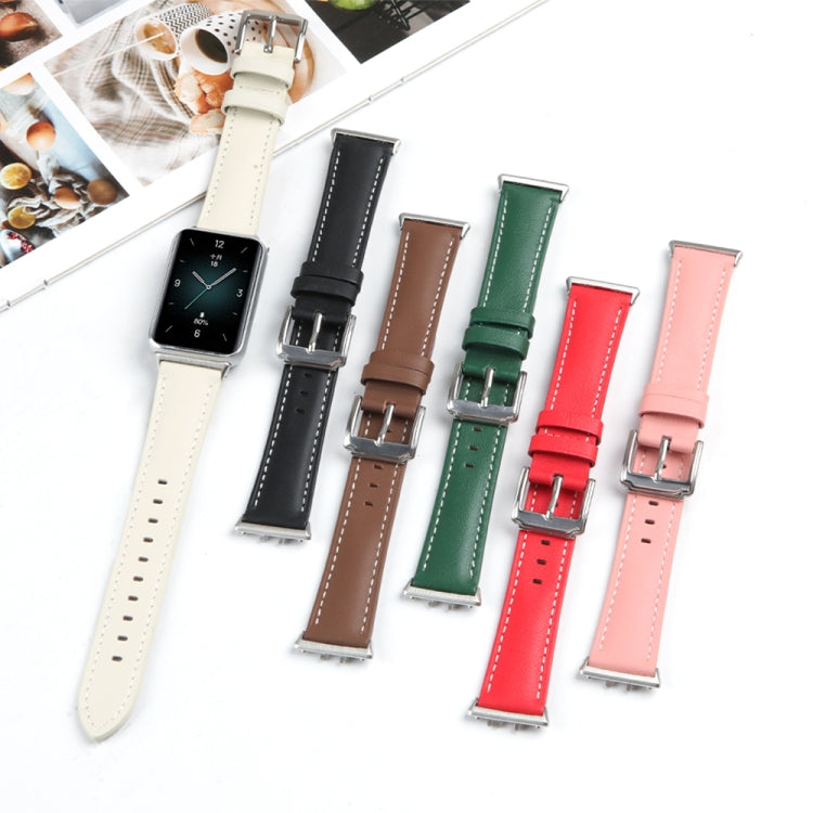 For Honor Band 9 Genuine Leather Watch Band(Red) - Watch Bands by PMC TechLife | Online Shopping South Africa | PMC TechLife