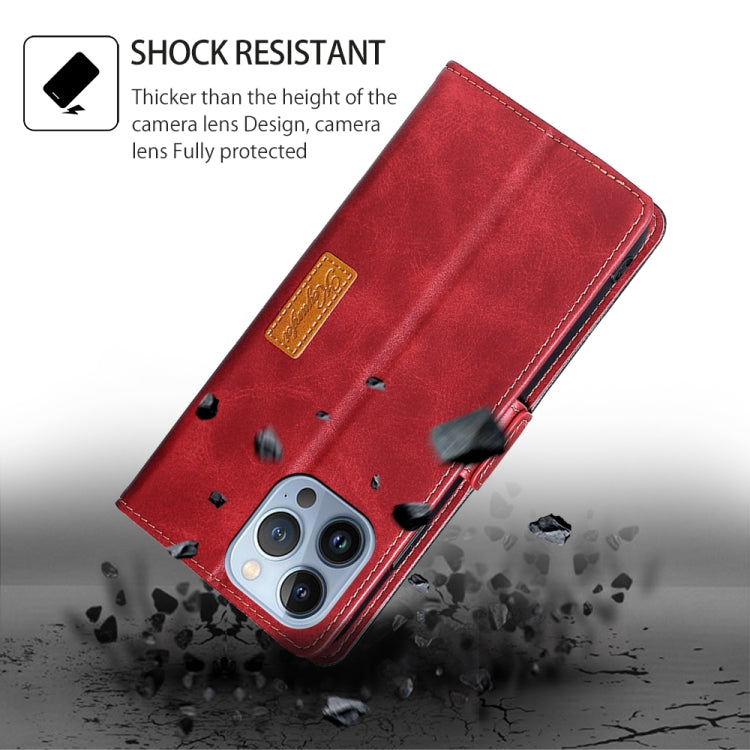 For Motorola Moto G Play 4G 2024 Contrast Color Side Buckle Leather Phone Case(Red + Black) - Motorola Cases by PMC Jewellery | Online Shopping South Africa | PMC Jewellery | Buy Now Pay Later Mobicred