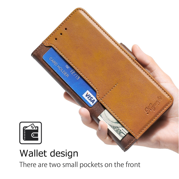 For Motorola Edge 5G 2024 Contrast Color Side Buckle Leather Phone Case(Dark Brown + Gold) - free shipping - PMC Jewellery - Order now!