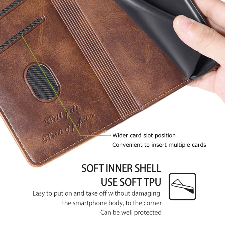 For Motorola Edge 5G 2024 Contrast Color Side Buckle Leather Phone Case(Dark Brown + Gold) - free shipping - PMC Jewellery - Order now!