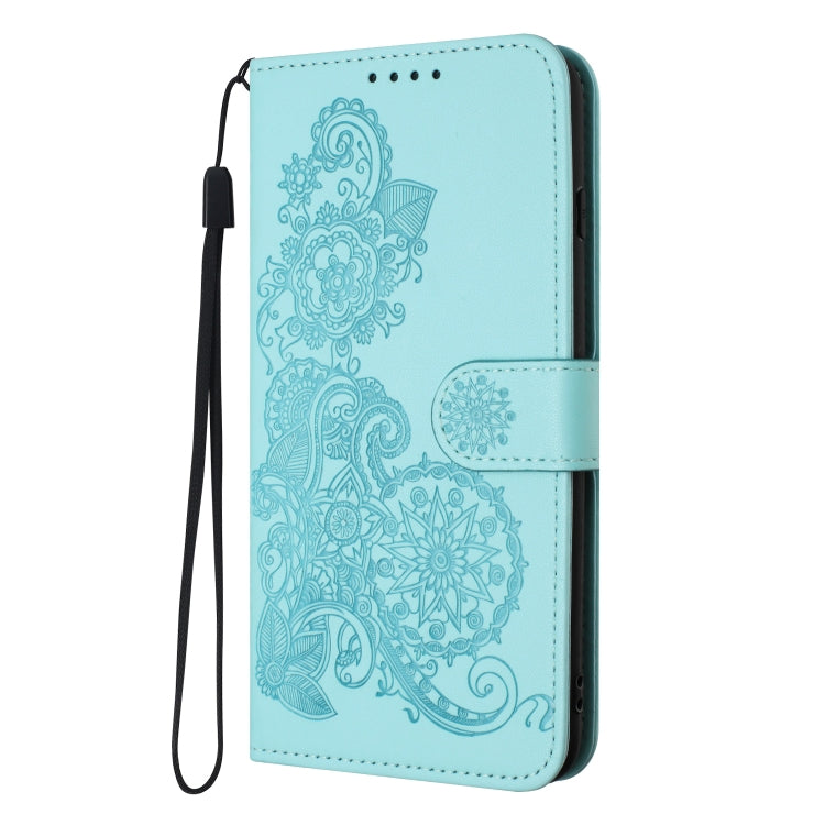 For iPhone 16e Datura Flower Embossed Flip Leather Phone Case(Light Blue) - free shipping - PMC TechLife - Order now!