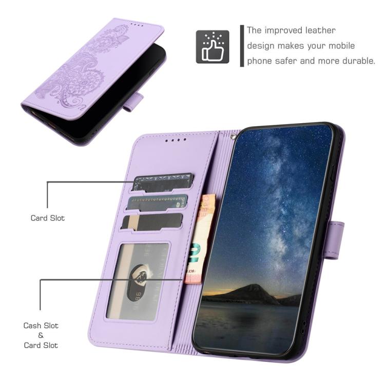 For iPhone 17 Air Datura Flower Embossed Flip Leather Phone Case(Purple) - free shipping - PMc TechLife - Order now!