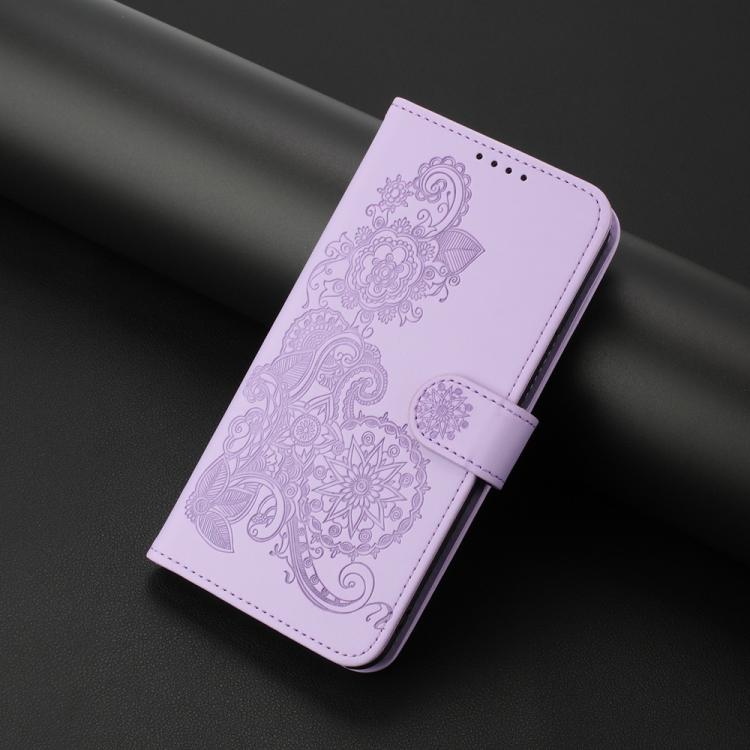 For iPhone 17 Pro Datura Flower Embossed Flip Leather Phone Case(Purple) - free shipping - PMc TechLife - Order now!