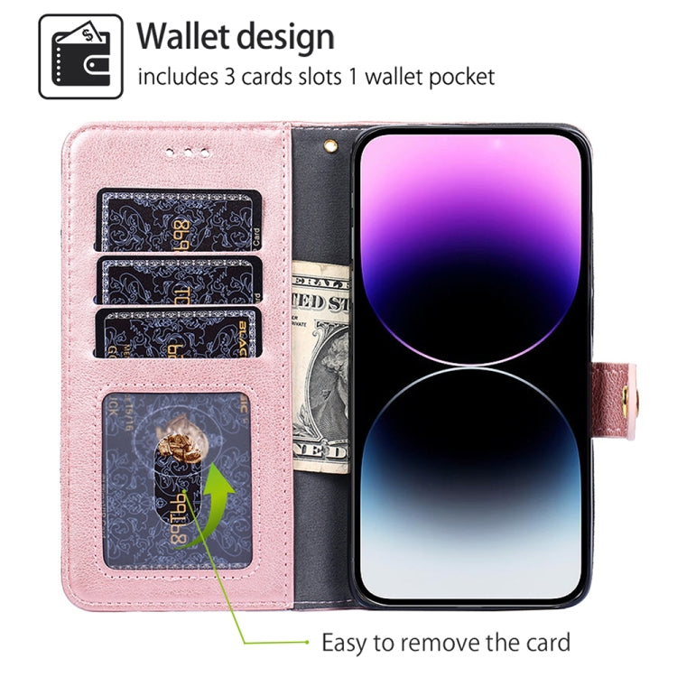 For Motorola Moto G Play 4G 2024 Zipper Bag Leather Phone Case(Rose Gold) - Motorola Cases by PMC Jewellery | Online Shopping South Africa | PMC Jewellery | Buy Now Pay Later Mobicred