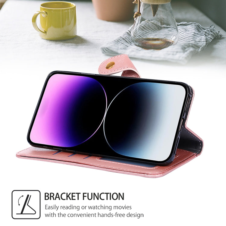 For Motorola Moto G Play 4G 2024 Zipper Bag Leather Phone Case(Rose Gold) - Motorola Cases by PMC Jewellery | Online Shopping South Africa | PMC Jewellery | Buy Now Pay Later Mobicred