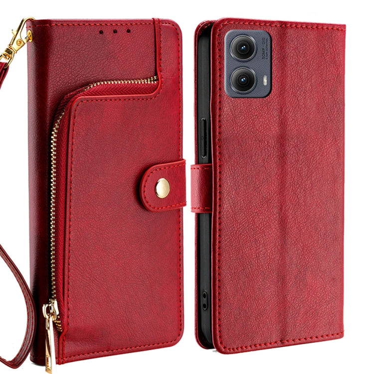 For Motorola Edge 5G 2024 Zipper Bag Leather Phone Case(Red) - Motorola Cases by PMC Jewellery | Online Shopping South Africa | PMC Jewellery | Buy Now Pay Later Mobicred