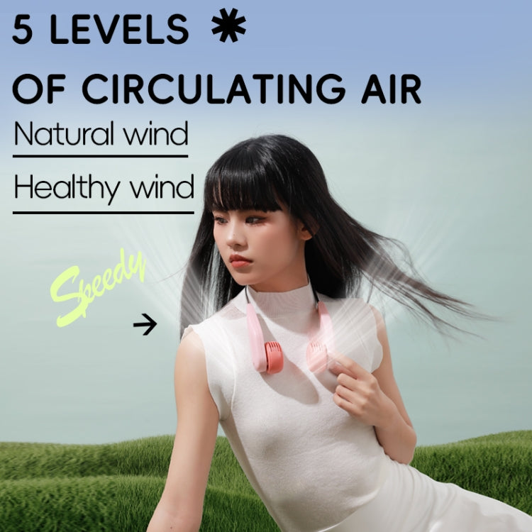MF089 Speedy Neck Band Electric Fan(Pink) - Electric Fans by PMC TechLife | Online Shopping South Africa | PMC TechLife | Buy Now Pay Later Mobicred