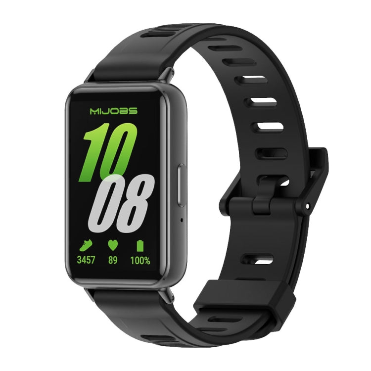For Samsung Galaxy Fit 3 Mijobs Flat Hole Silicone Watch Band(Black) - Watch Bands by MIJOBS | Online Shopping South Africa | PMc TechLife | Buy Now Pay Later Mobicred