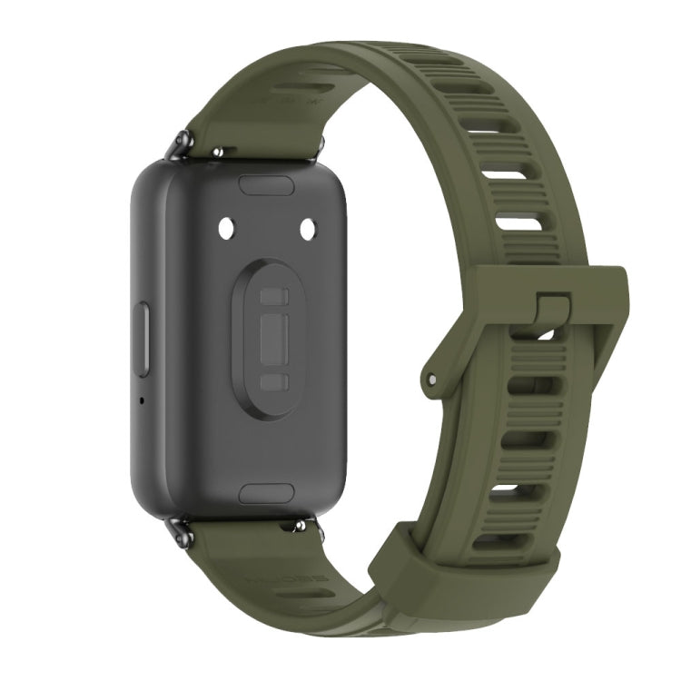 For Samsung Galaxy Fit 3 Mijobs Flat Hole Silicone Watch Band(Army Green+Black) - free shipping - PMc TechLife - Order now!