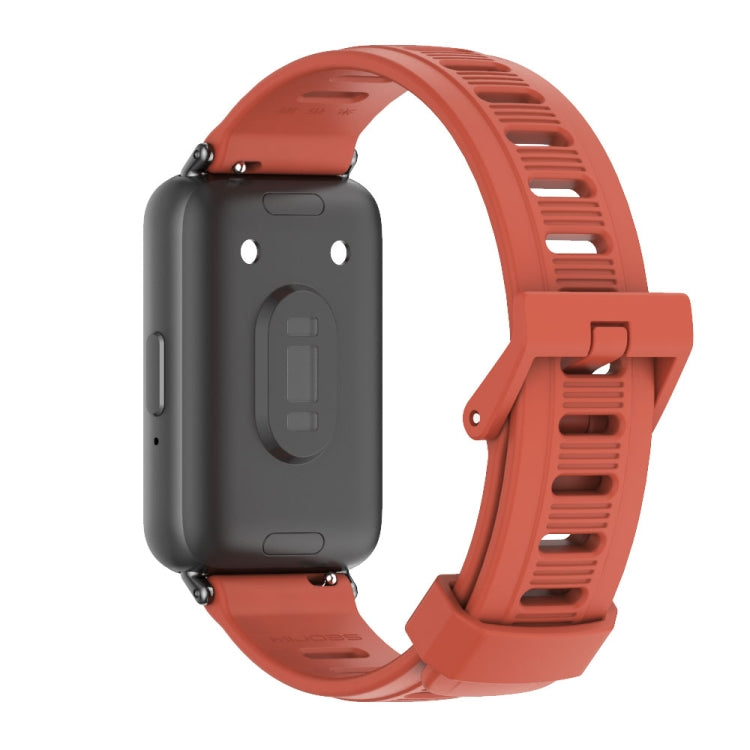 For Samsung Galaxy Fit 3 Mijobs Flat Hole Silicone Watch Band(Orange+Black) - free shipping - PMc TechLife - Order now!