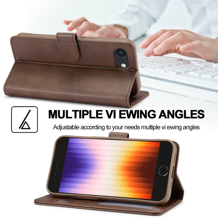LC.IMEEKE Calf Texture Horizontal Flip Leather Case For iPhone 16e(Brown) - iPhone 16e Cases by LC.IMEEKE | Online Shopping South Africa | PMC TechLife | Buy Now Pay Later Mobicred