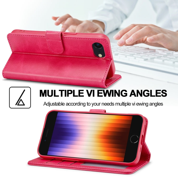 LC.IMEEKE Calf Texture Horizontal Flip Leather Case For iPhone 16e(Red) - iPhone 16e Cases by LC.IMEEKE | Online Shopping South Africa | PMC TechLife | Buy Now Pay Later Mobicred