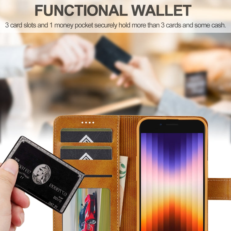 LC.IMEEKE Calf Texture Horizontal Flip Leather Case For iPhone 16e(Yellow) - iPhone 16e Cases by LC.IMEEKE | Online Shopping South Africa | PMC TechLife | Buy Now Pay Later Mobicred