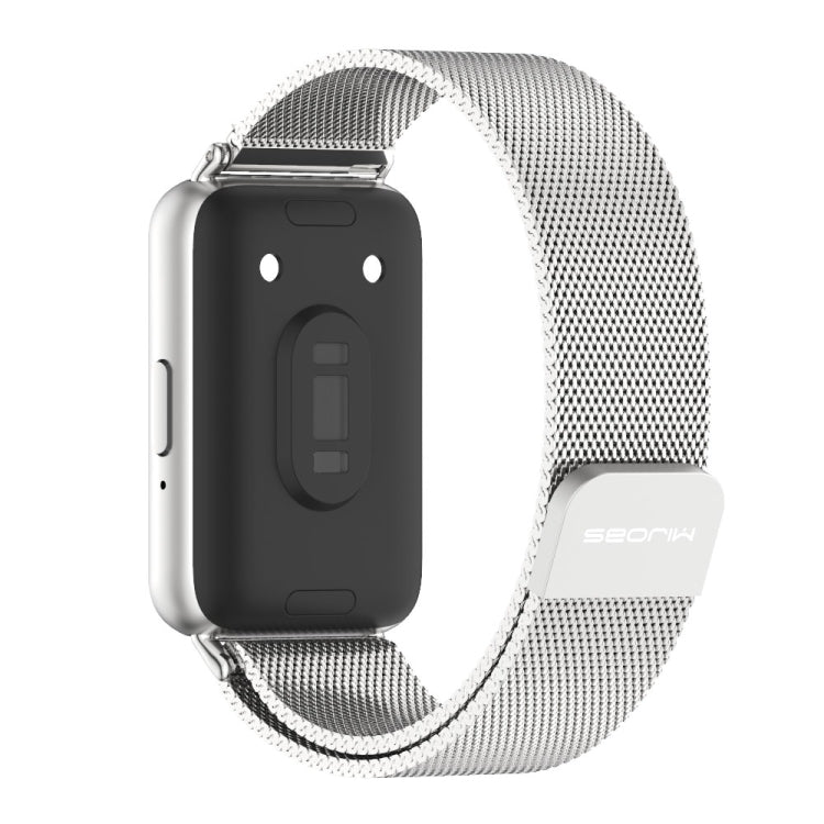 For Samsung Galaxy Fit 3 Mijobs Milan Magnetic Metal Watch Band(Silver) - Watch Bands by MIJOBS | Online Shopping South Africa | PMc TechLife | Buy Now Pay Later Mobicred