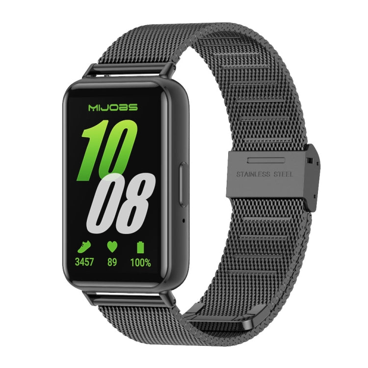 For Samsung Galaxy Fit 3 Mijobs Milan Buckle Metal Watch Band(Black) - Watch Bands by MIJOBS | Online Shopping South Africa | PMc TechLife | Buy Now Pay Later Mobicred