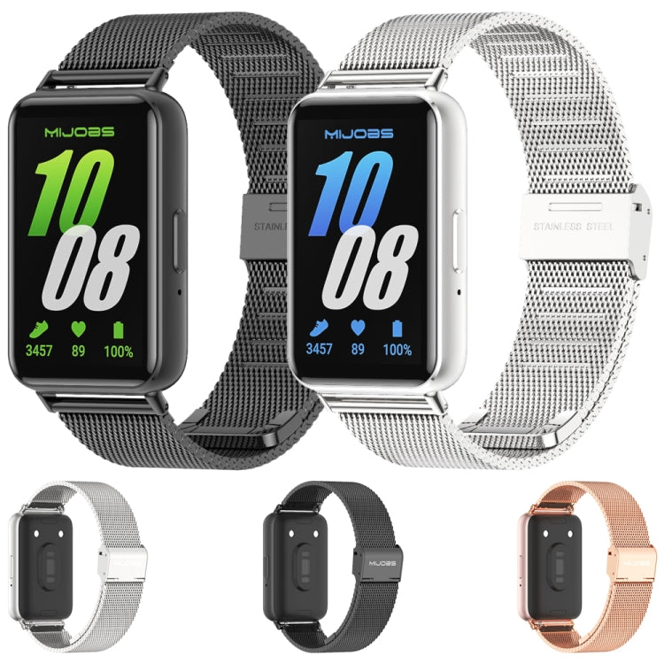 For Samsung Galaxy Fit 3 Mijobs Milan Buckle Metal Watch Band(Black) - Watch Bands by MIJOBS | Online Shopping South Africa | PMc TechLife | Buy Now Pay Later Mobicred