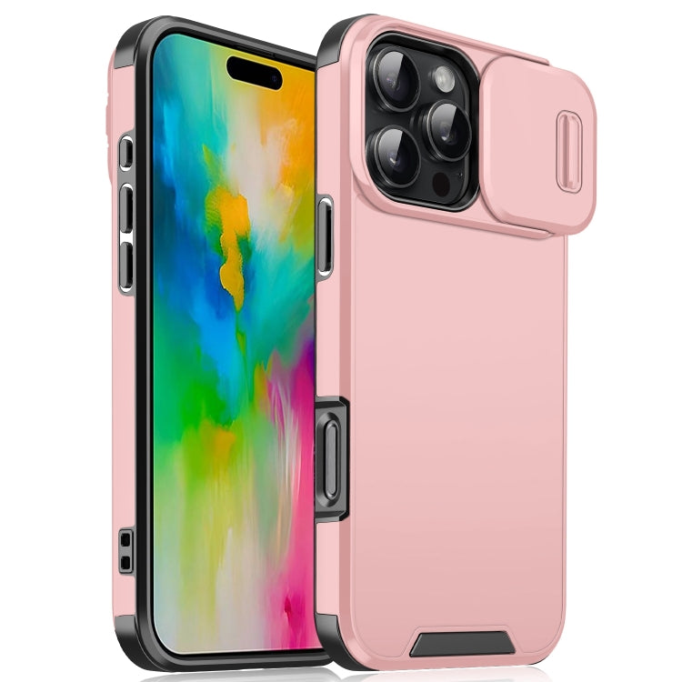 For iPhone 16 Pro Max Sliding Camshield TPU + PC Phone Case(Pink) - iPhone 16 Pro Max Cases by PMC TechLife | Online Shopping South Africa | PMC TechLife | Buy Now Pay Later Mobicred