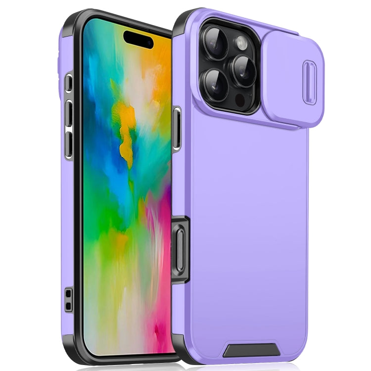 For iPhone 16 Pro Sliding Camshield TPU + PC Phone Case(Purple) - free shipping - PMC TechLife - Order now!