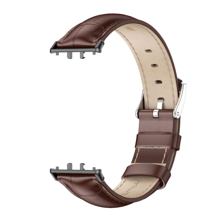 For Samsung Galaxy Fit 3 Mijobs Dual-sided Genuine Leather Watch Band(Bamboo Coffee Black) - free shipping - PMc TechLife - Order now!