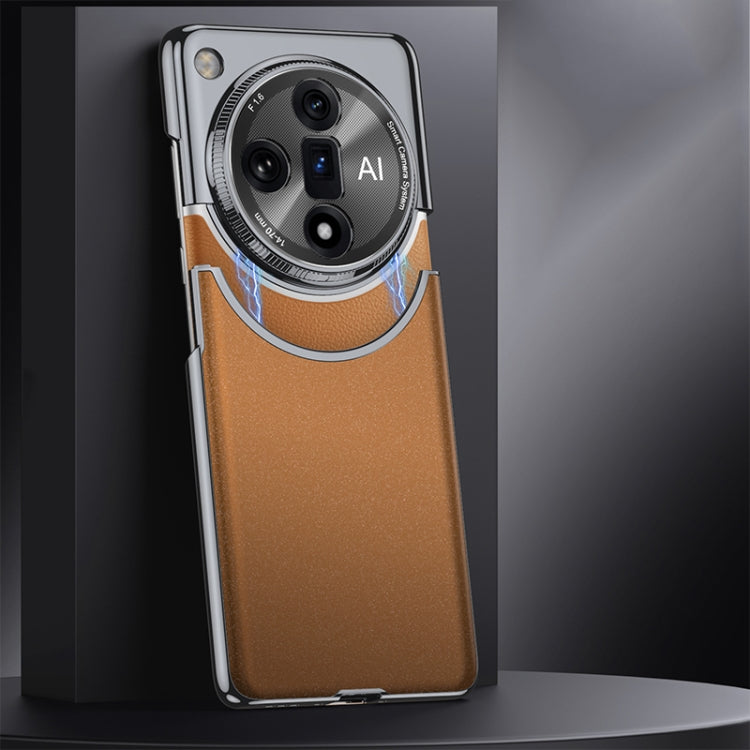 For OPPO Find X7 GKK Mortise-Tenon Connection Contrast Color Frosted AG Shockproof Phone Case(Brown) - free shipping - PMC Jewellery - Order now!