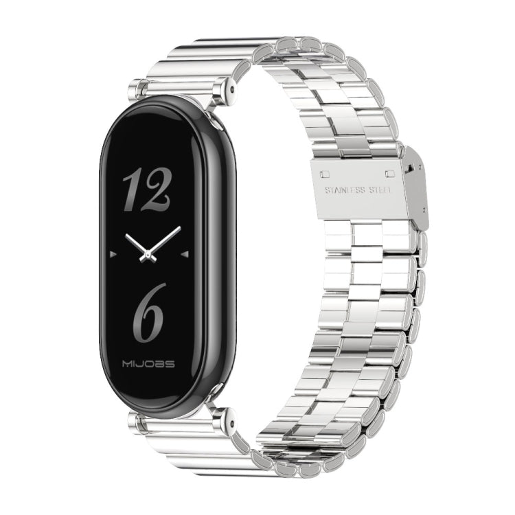 For Xiaomi Smart Band 10 / 9 / 8 Mijobs GT4 Bamboo Buckle Metal Watch Band(Silver) - free shipping - PMc TechLife - Order now!