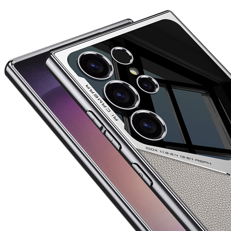 For Samsung Galaxy S23 Ultra GKK Leather Electroplating Supersonic Speed Shockproof Phone Case(Carbon Fibre) - free shipping - PMC Jewellery - Order now!