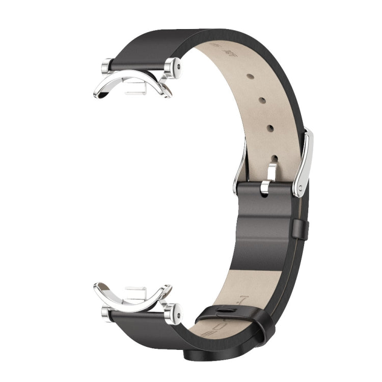 For Xiaomi Smart Band 10 / 9 / 8 Mijobs GT4 First Layer Cowhide Watch Band(Black Silver) - free shipping - PMc TechLife - Order now!