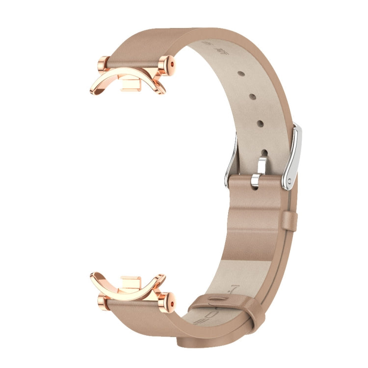 For Xiaomi Smart Band 10 / 9 / 8 Mijobs GT4 First Layer Cowhide Watch Band(Apricot Rose Gold) - free shipping - PMc TechLife - Order now!