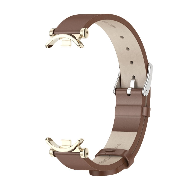 For Xiaomi Smart Band 10 / 9 / 8 Mijobs GT4 First Layer Cowhide Watch Band(Brown Light Gold) - free shipping - PMc TechLife - Order now!