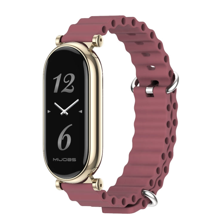 For Xiaomi Smart Band 10 / 9 / 8 Mijobs GT4 Marine Silicone Breathable Watch Band(Wine Red Light Gold) - free shipping - PMc TechLife - Order now!