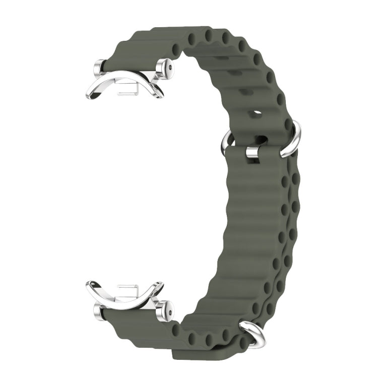 For Xiaomi Smart Band 10 / 9 / 8 Mijobs GT4 Marine Silicone Breathable Watch Band(Khaki Green Silver) - free shipping - PMc TechLife - Order now!