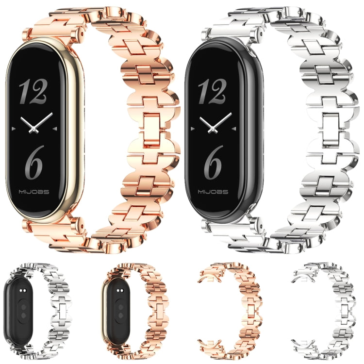 For Xiaomi Smart Band 10 / 9 / 8 Mijobs GT4 Bone Chain Metal Watch Band(Silver) - free shipping - PMc TechLife - Order now!