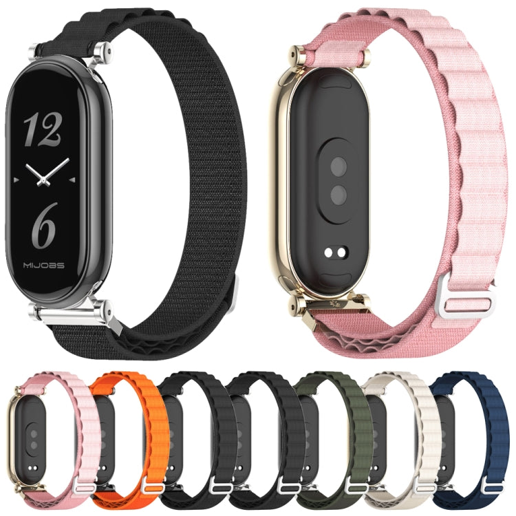 For Xiaomi Mi Band 8 Mijobs GT4 Nylon Breathable Watch Band(Grey Silver) - Watch Bands by MIJOBS | Online Shopping South Africa | PMC TechLife