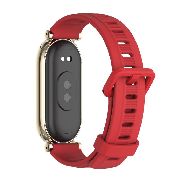 For Xiaomi Smart Band 10 / 9 / 8 Mijobs GT4 Flat Hole Silicone Watch Band(Red Light Gold) - free shipping - PMc TechLife - Order now!