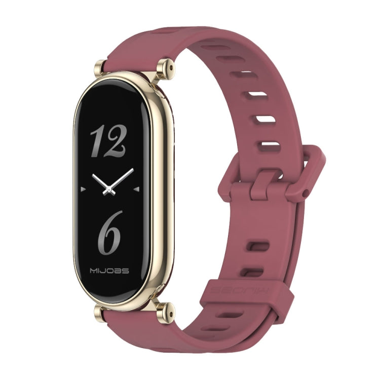 For Xiaomi Smart Band 10 / 9 / 8 Mijobs GT4 Flat Hole Silicone Watch Band(Wine Red Light Gold) - free shipping - PMc TechLife - Order now!
