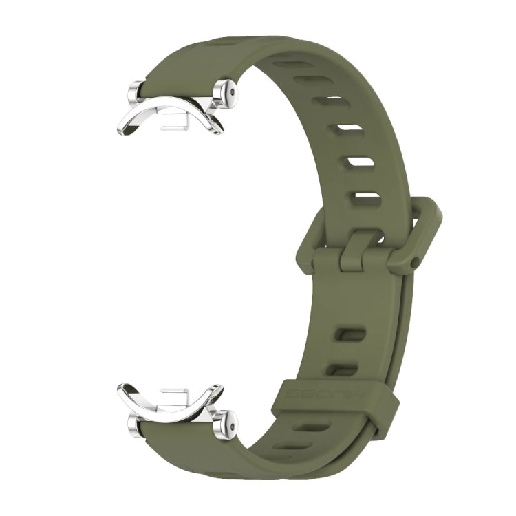 For Xiaomi Smart Band 10 / 9 / 8 Mijobs GT4 Flat Hole Silicone Watch Band(Army Green Silver) - free shipping - PMc TechLife - Order now!