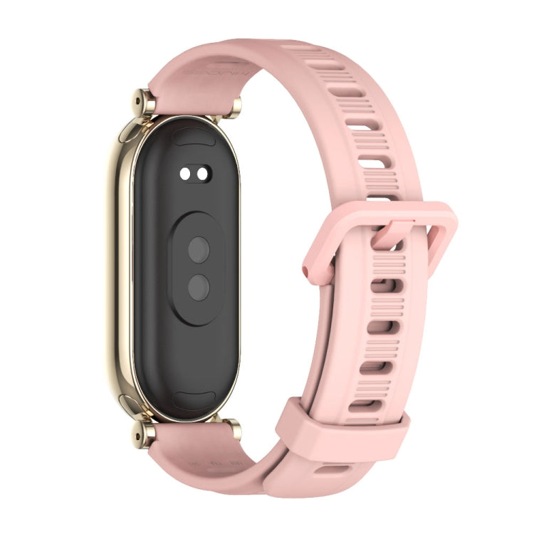 For Xiaomi Mi Band 8 Mijobs GT4 Flat Hole Silicone Watch Band(Pink Light Gold) - Watch Bands by MIJOBS | Online Shopping South Africa | PMC TechLife