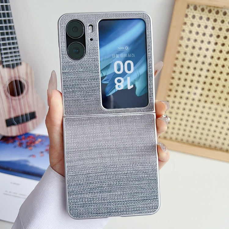 For OPPO Find N2 Flip Illusory Color Leather Texture PC Phone Case(Blue) - Find N2 Flip Cases by PMC TechLife | Online Shopping South Africa | PMC TechLife | Buy Now Pay Later Mobicred