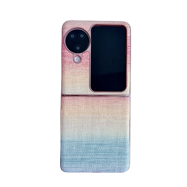 For OPPO Find N3 Flip Illusory Color Leather Texture PC Phone Case(Pink) - Find N3 Flip Cases by PMC TechLife | Online Shopping South Africa | PMC TechLife | Buy Now Pay Later Mobicred