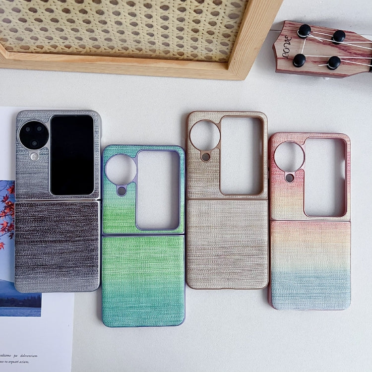 For OPPO Find N3 Flip Illusory Color Leather Texture PC Phone Case(Pink) - Find N3 Flip Cases by PMC TechLife | Online Shopping South Africa | PMC TechLife | Buy Now Pay Later Mobicred