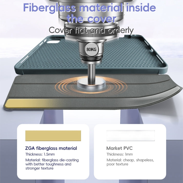 For iPad Air 10.9 2022 / 2020 ZGA Tri-Fold Voltage Smart Leather Tablet Case(Grey) - free shipping - PMc TechLife - Order now!