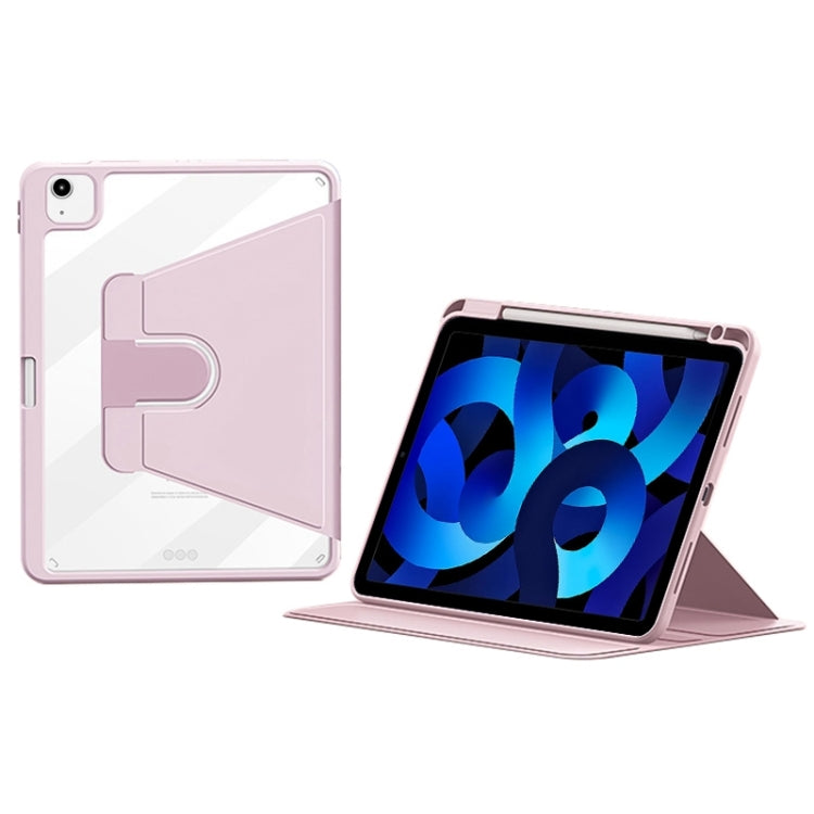 For iPad Air 10.9 2022 / 2020 ZGA Tri-Fold 360 Rotation Smart Leather Tablet Case(Pink) - free shipping - PMc TechLife - Order now!