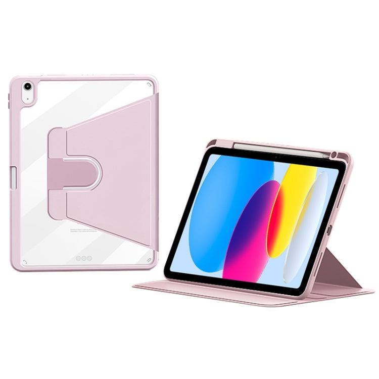 For iPad 2025 / 2022 ZGA Tri-Fold 360 Rotation Smart Leather Tablet Case(Pink) - free shipping - PMc TechLife - Order now!