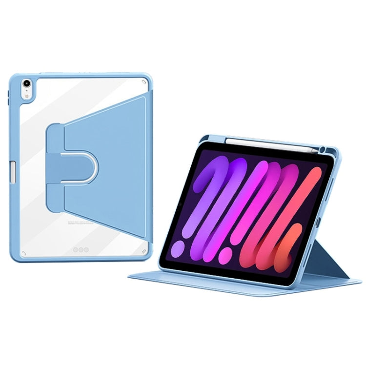 For iPad mini 6 / mini 2024 ZGA Tri-Fold 360 Rotation Smart Leather Tablet Case(Blue) - free shipping - PMc TechLife - Order now!