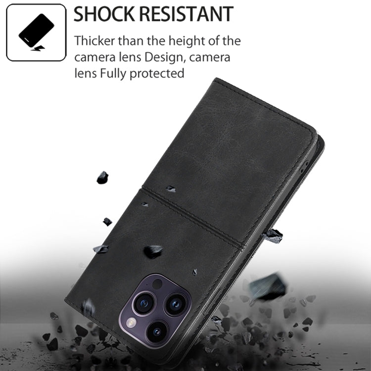 For Motorola Moto G Play 4G 2024 Cow Texture Magnetic Leather Phone Case(Black) - Motorola Cases by PMC Jewellery | Online Shopping South Africa | PMC Jewellery | Buy Now Pay Later Mobicred