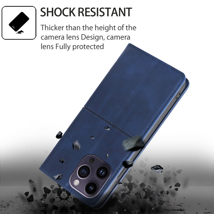 For Motorola Moto G Play 4G 2024 Cow Texture Magnetic Leather Phone Case(Blue) - Motorola Cases by PMC Jewellery | Online Shopping South Africa | PMC Jewellery | Buy Now Pay Later Mobicred