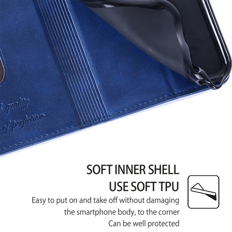 For Motorola Moto G Play 4G 2024 Cow Texture Magnetic Leather Phone Case(Blue) - Motorola Cases by PMC Jewellery | Online Shopping South Africa | PMC Jewellery | Buy Now Pay Later Mobicred